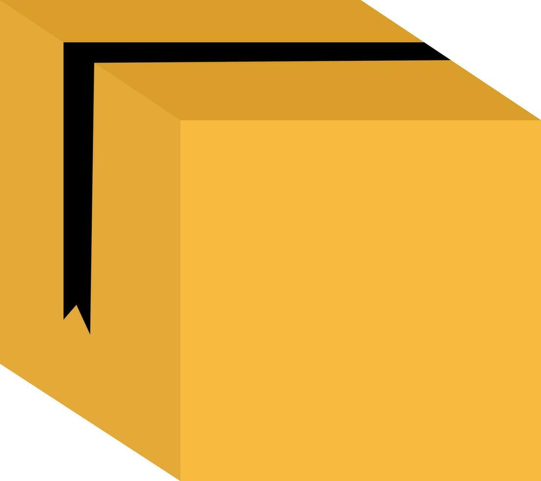 Yellow Carton Box Flat Icon Or Symbol. vector