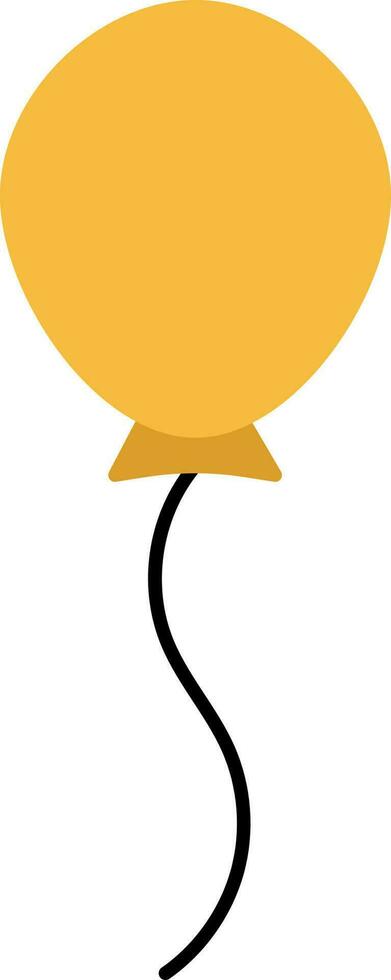 Yellow Fly Balloon Icon In Flat Style. vector