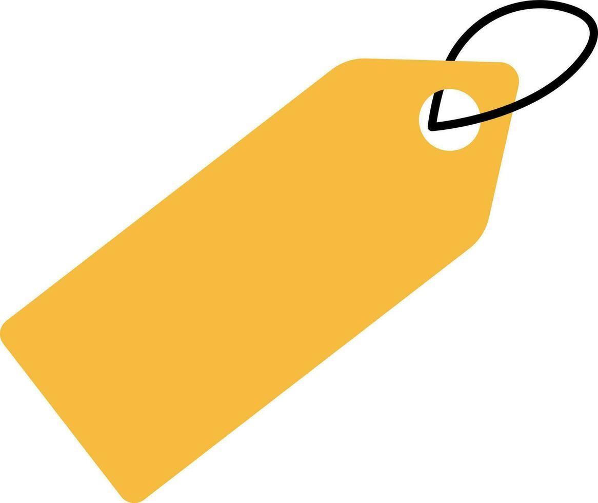 Flat Style Blank Tag Icon In Yellow Color. vector