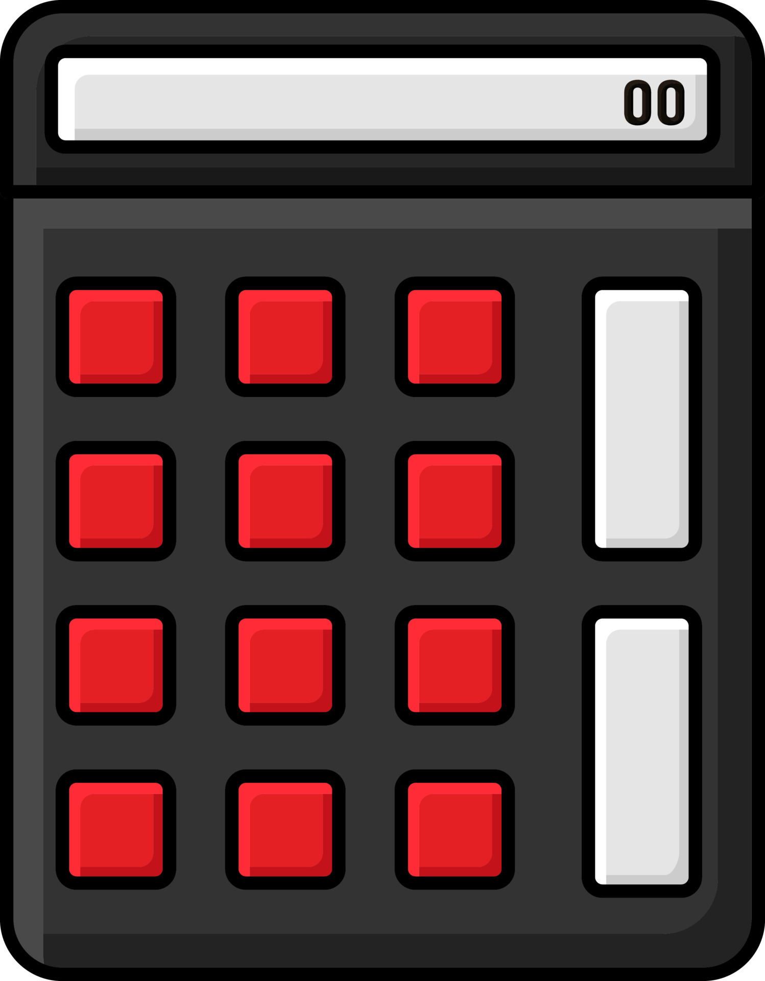 Flat Illustration Of Red And Black Calculator Icon. 24146066 Vector Art