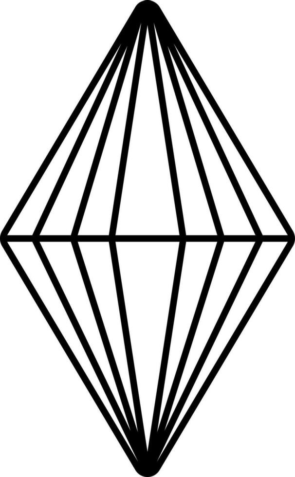 Ruby Icon In Black Line Art. vector