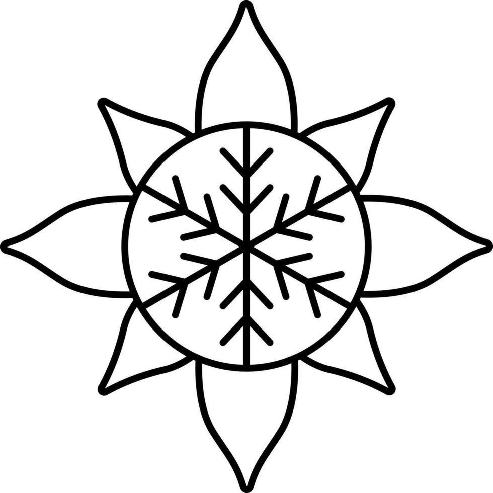 Flower Frame Black Line Art Icon. vector