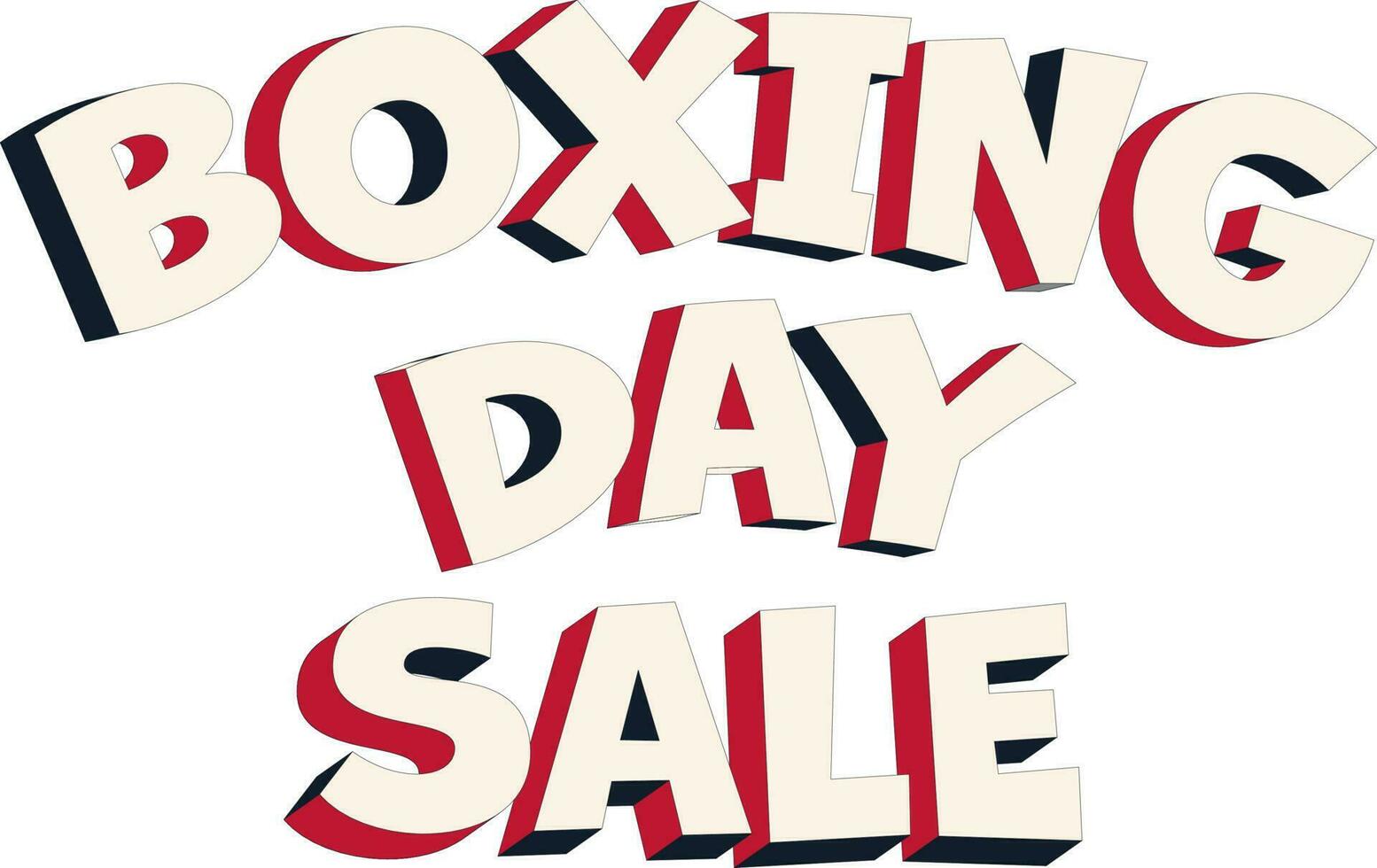 3D Boxing Day Sale Text On White Background. vector