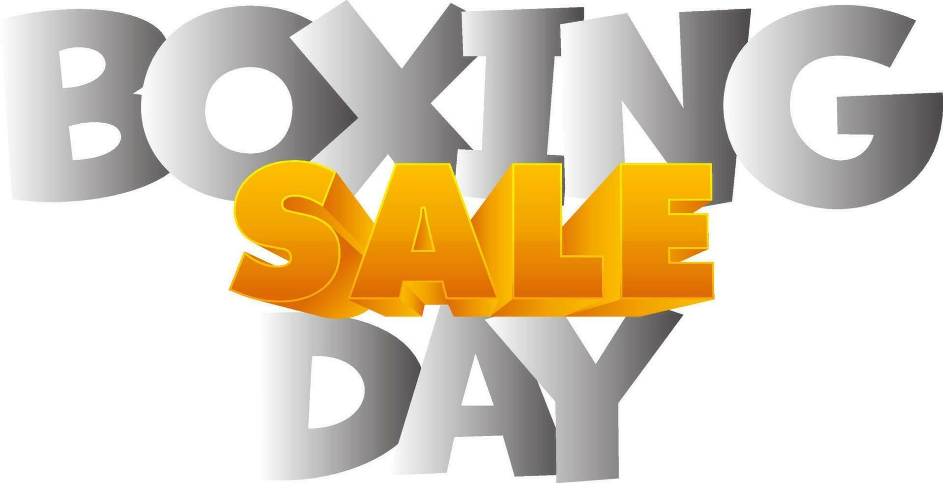 Gray And Golden Boxing Day Sale Font Against Background. vector