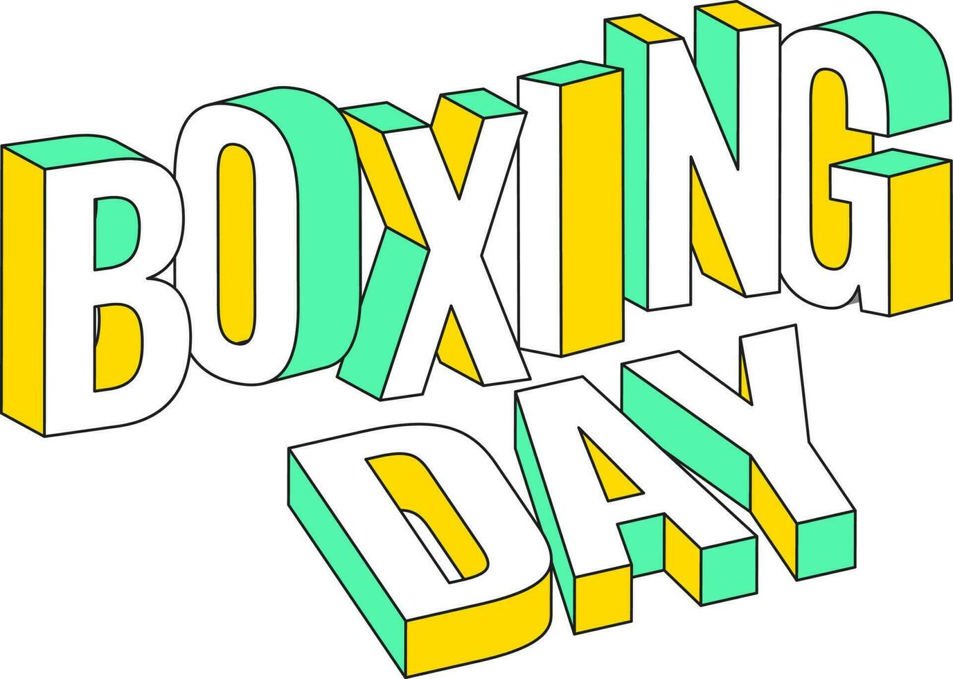 3D Render Boxing Day Text On White Background. vector