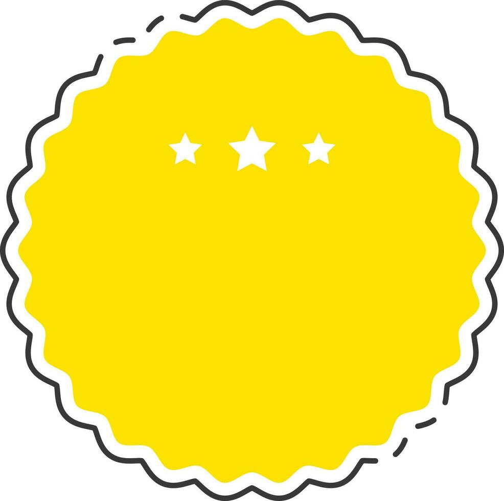 Yellow Wavy Circle Element In Flat Style. vector
