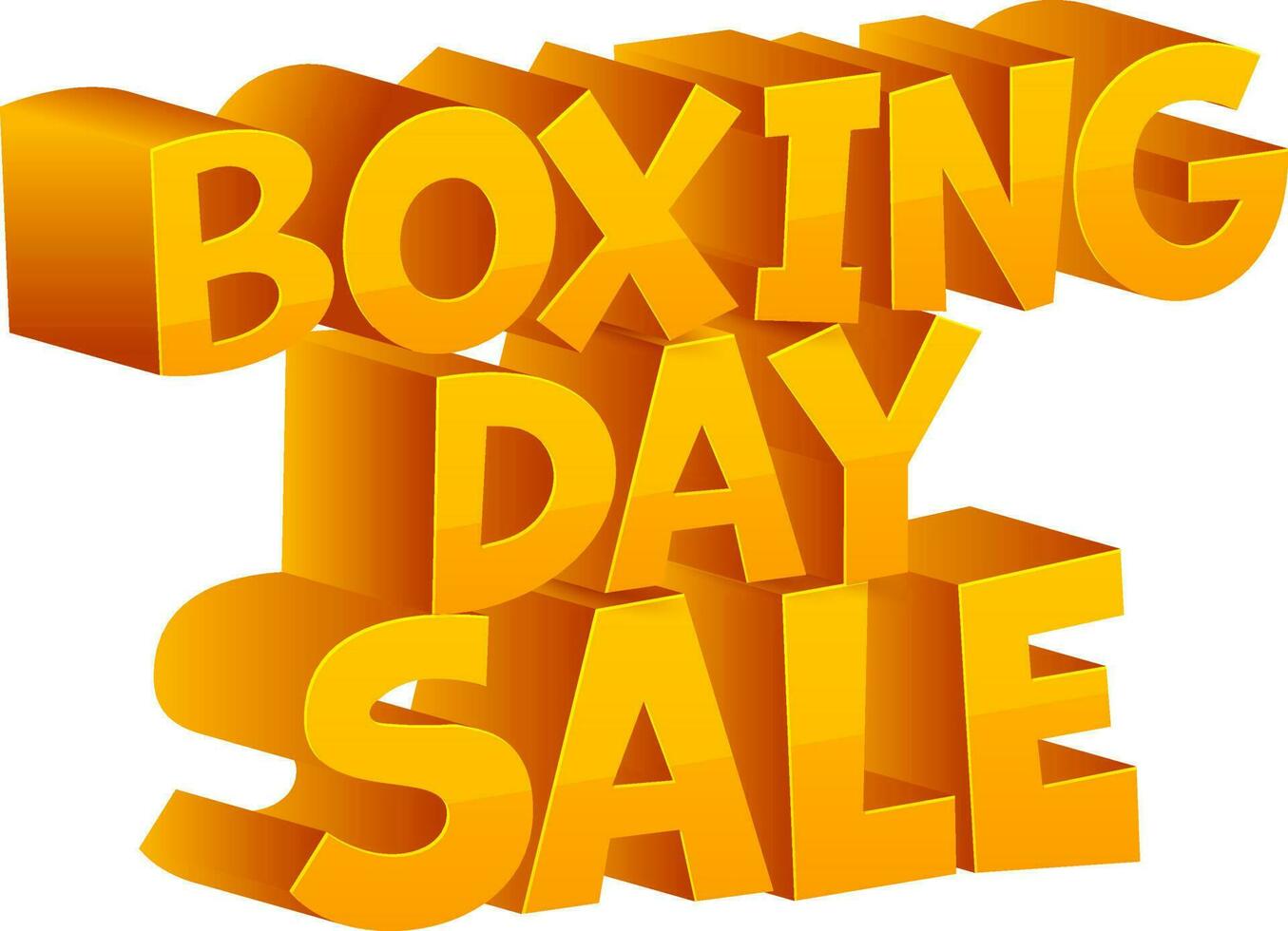 3D Render Orange Boxing Day Sale Text On White Background. vector