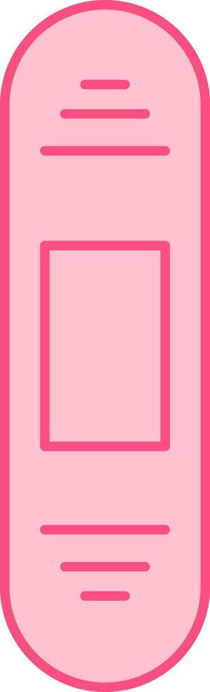 Pink Bandage Strip Icon In Flat Style. vector