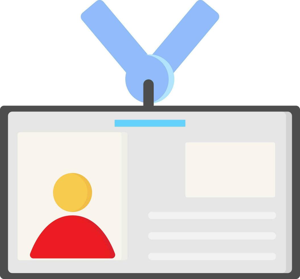 Colorful Id Card Icon In Flat Style. vector