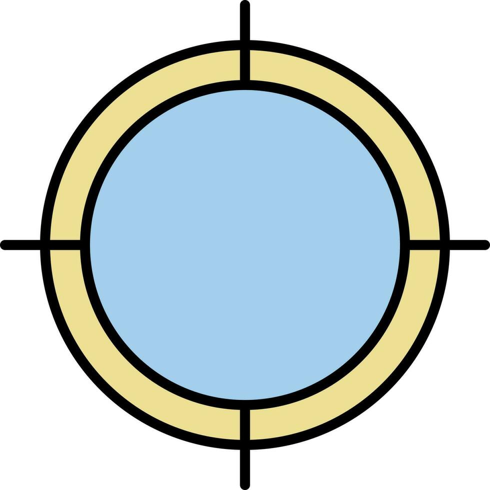 Focus Icon Or Symbol In Blue And Yellow Color. vector