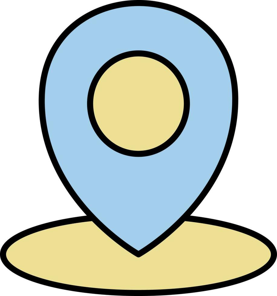 Map Pointer Icon In Blue And Yellow Color. vector