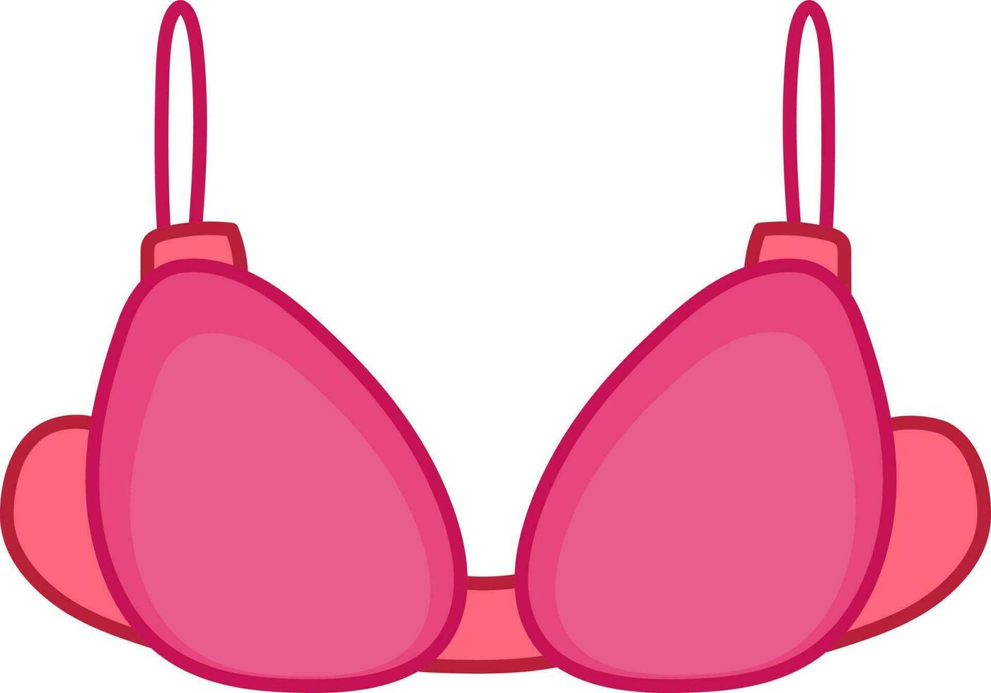Flat Style Brassiere Icon In Pink Color. vector