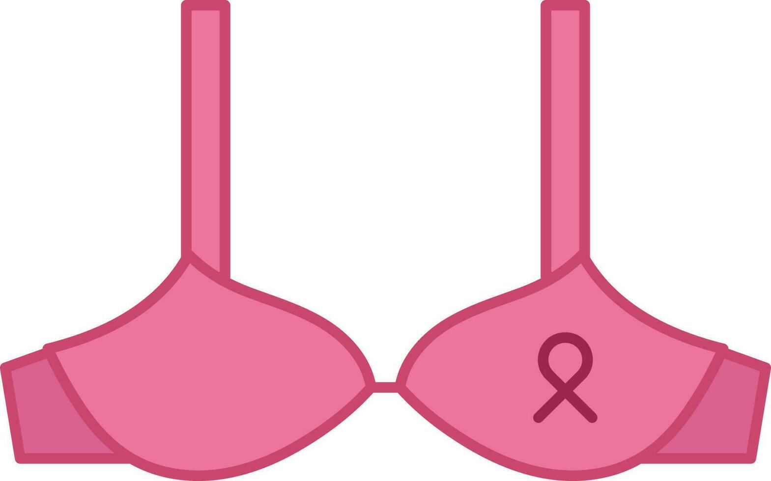Awareness Ribbon With Bra Pink Symbol Or Icon. 24146226 Vector Art at  Vecteezy