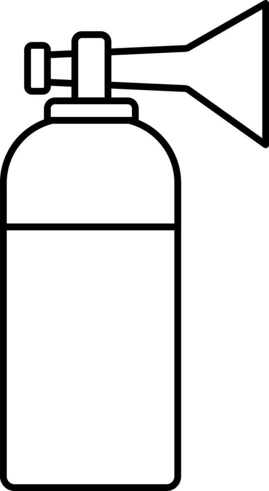 Isolated Air Horn Icon In Black Outline. vector