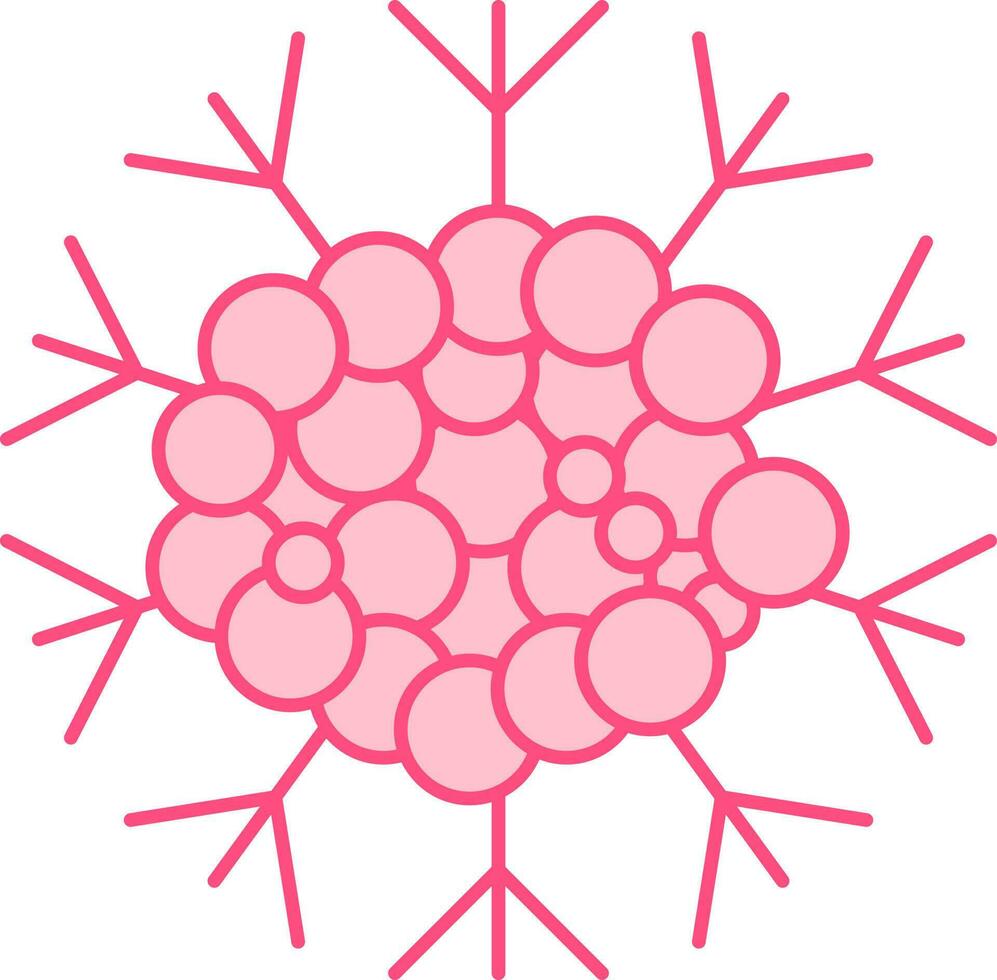 Pink Cancer Cells Icon In Flat Style. vector