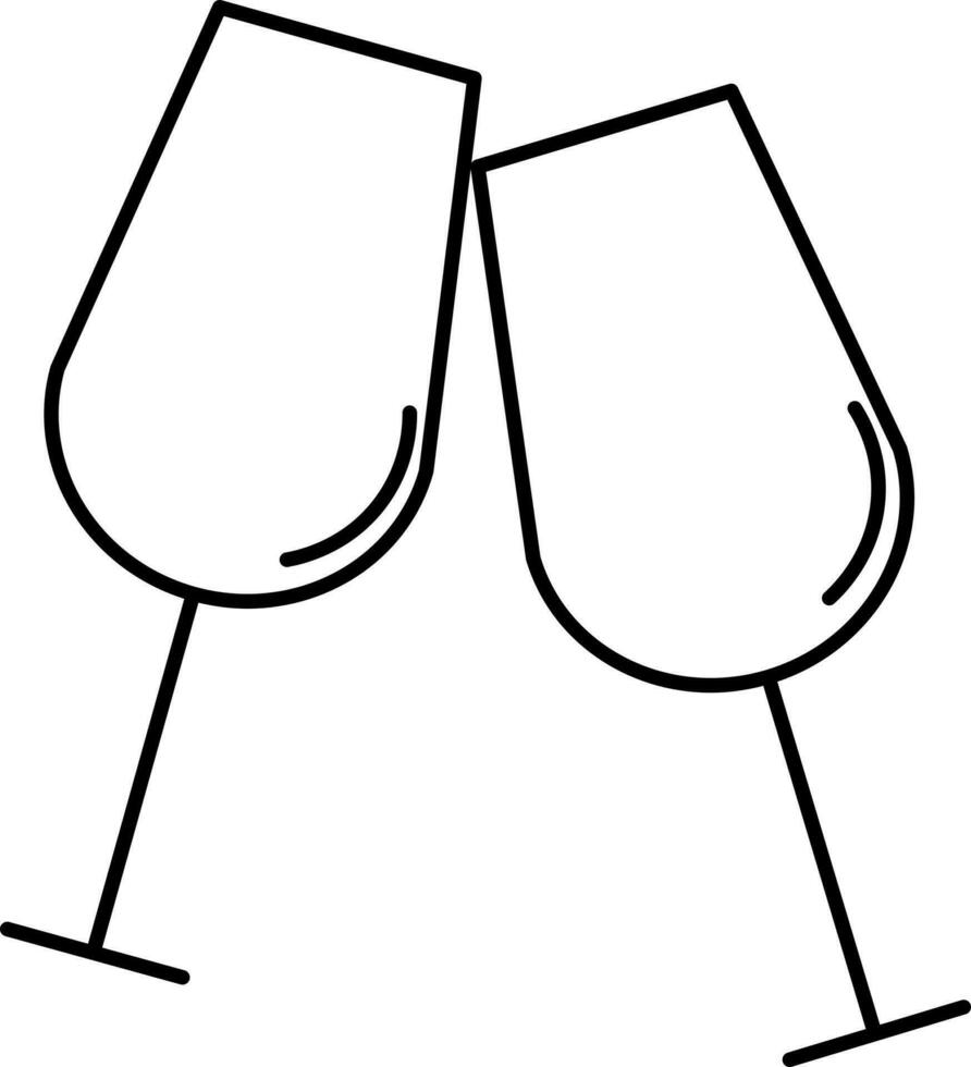 Toast Glass Icon In Black Outline. vector