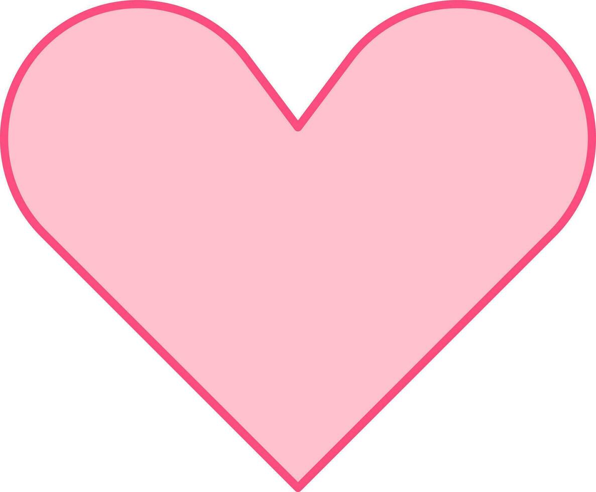 Isolated Heart Flat Icon In Pink Color. vector