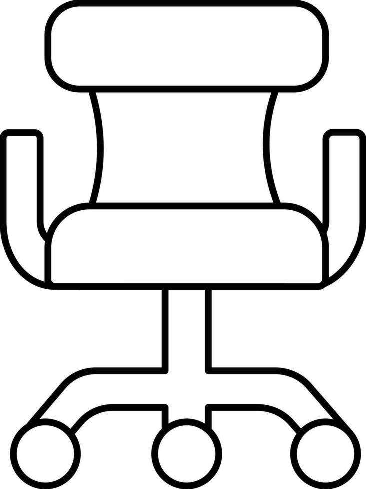 negro ajustable silla icono en lineal estilo. vector