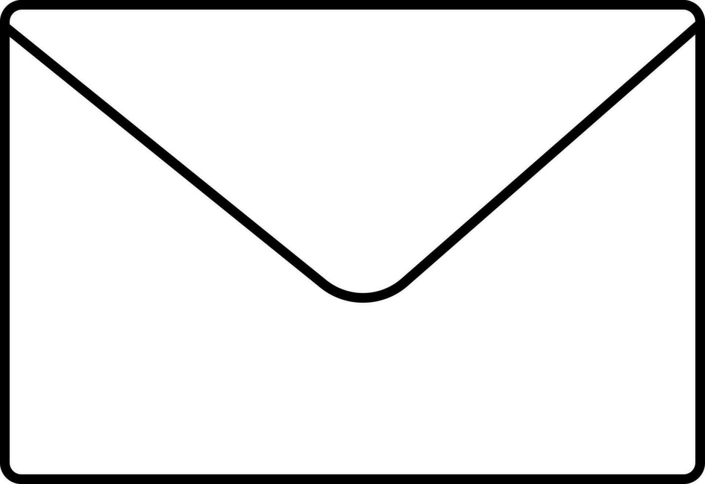 Isolated Close Envelope Icon In Black Line Art. vector