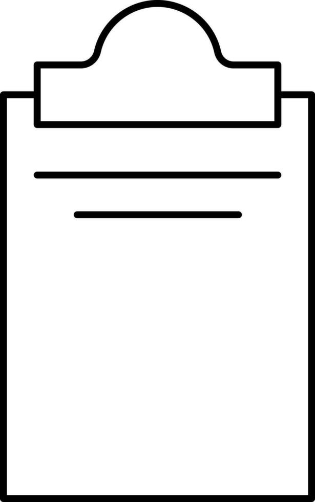 Blank Clipboard Icon In Black Stroke. vector