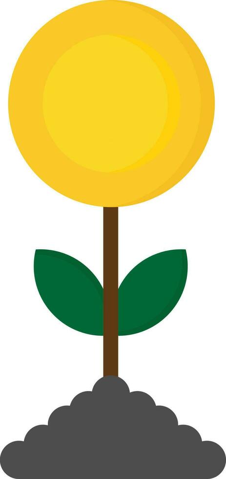 Growing Financial Plant Colorful Icon. vector