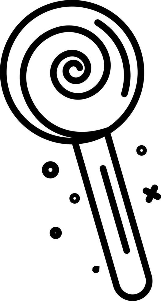 Swirl Lollipop Icon In Line Art. vector