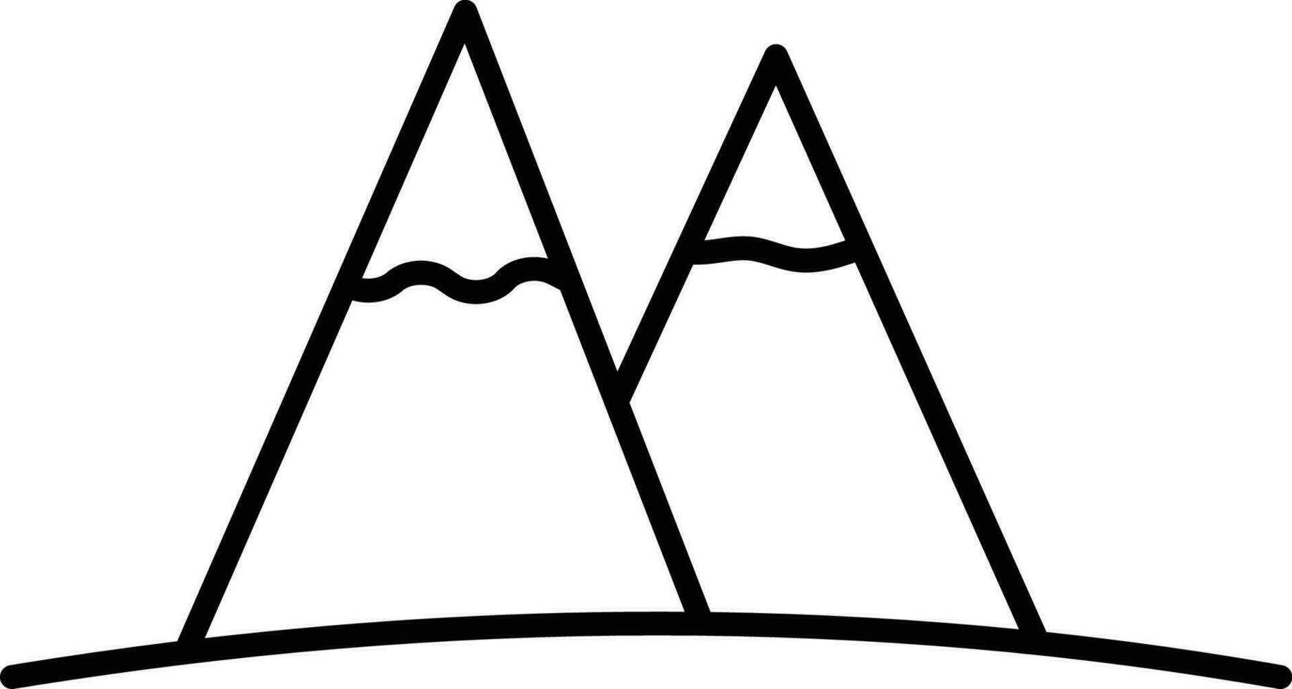 Hill Station Icon Or Symbol In Line Art. vector