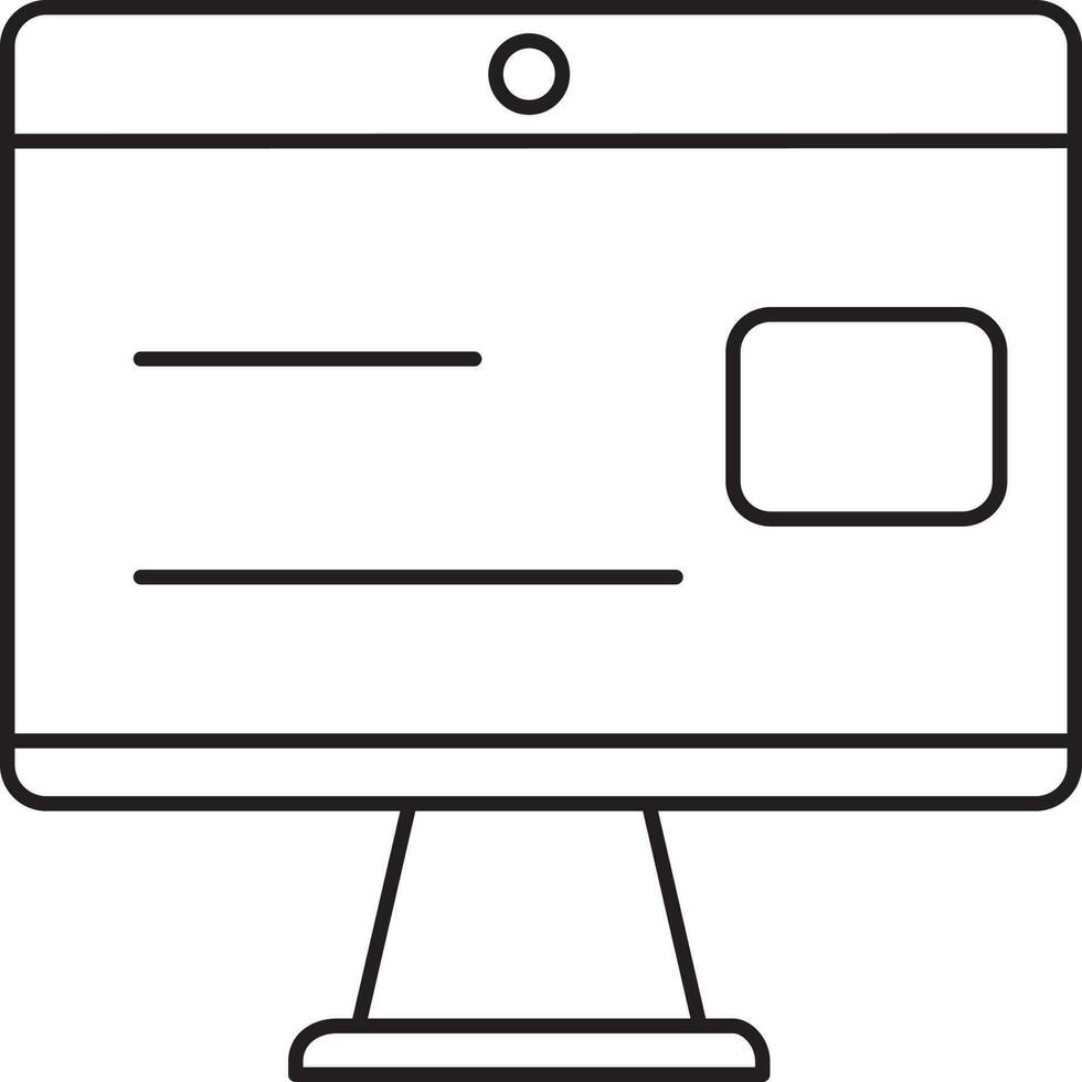 Isolated Application Form In Monitor Icon In Black Outline. vector