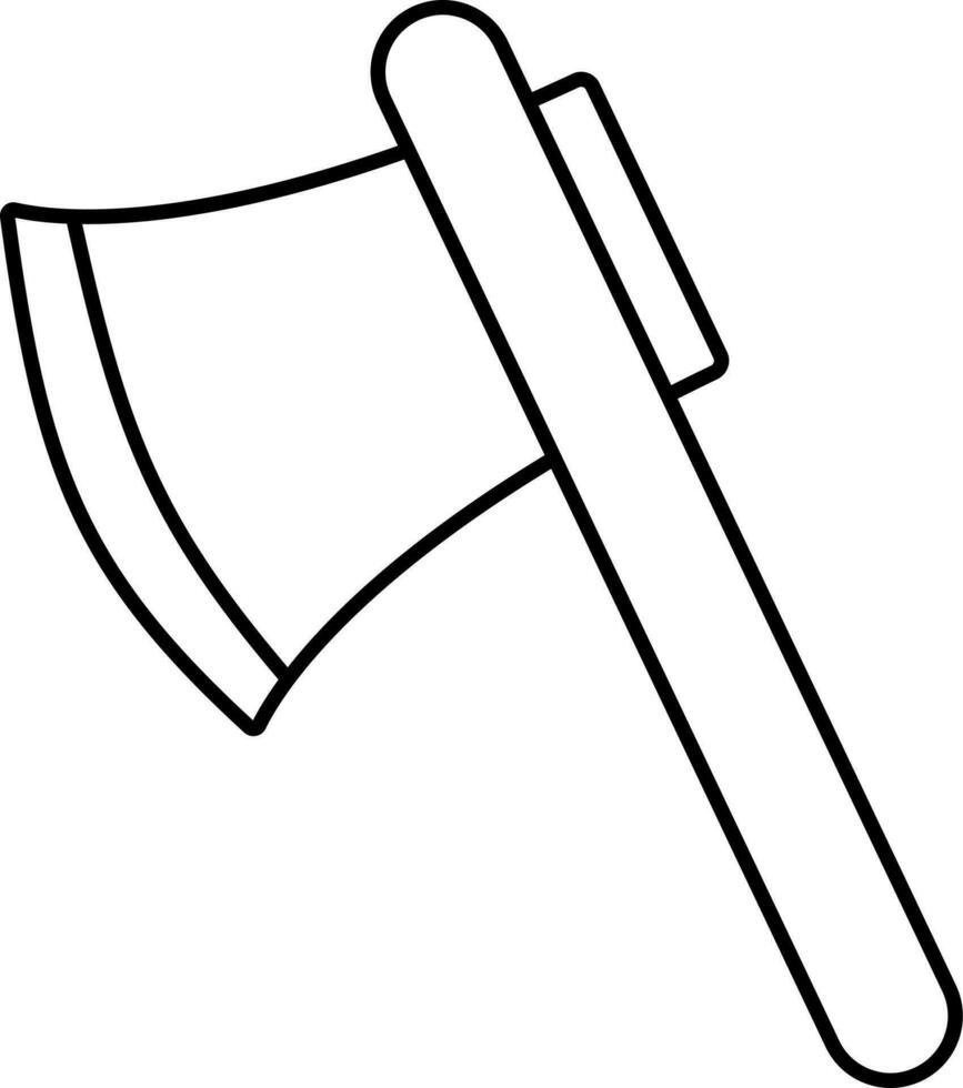Black Outline Illustration Of Axe Icon. vector
