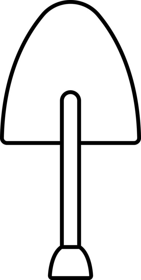 Isolated Shovel Icon In Black Line Art. vector