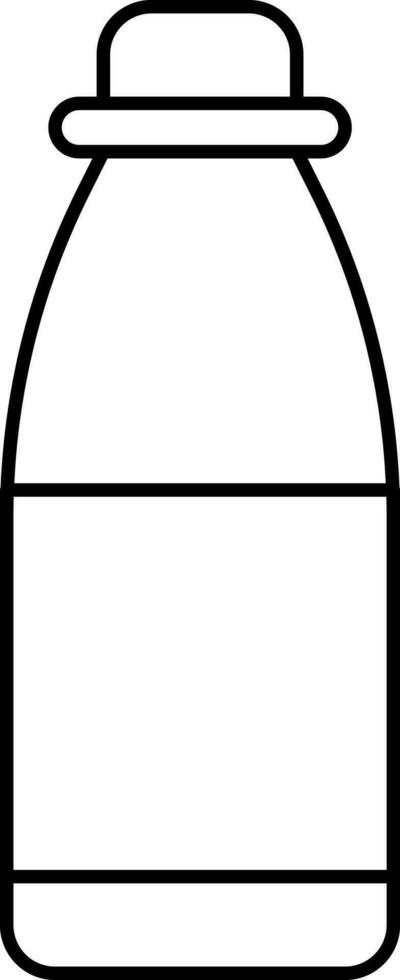 Isolated Milk Bottle Icon In Black Outline. vector