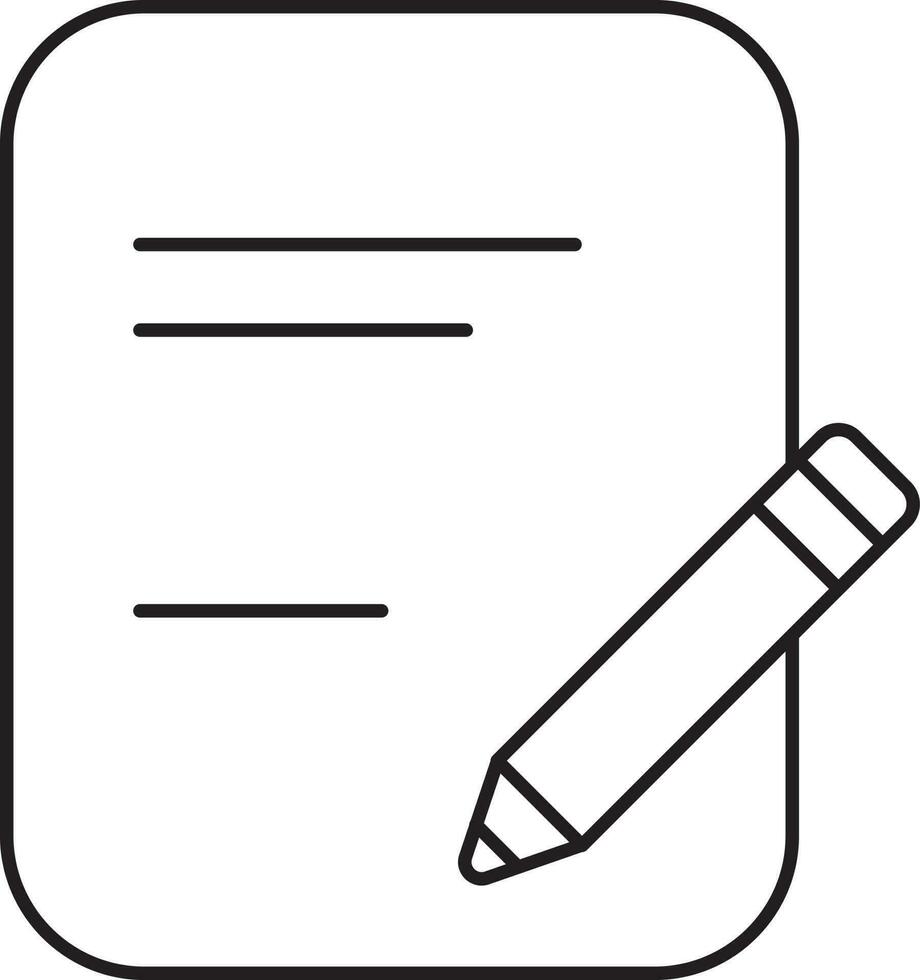 Linear Style Edit Document Icon In Black Line Art. vector