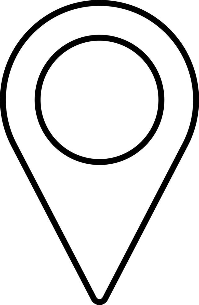 Black Linear Style Gps Icon Or Symbol. vector