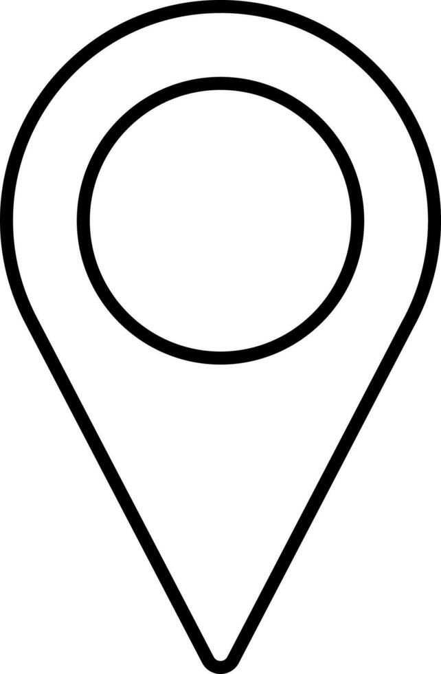 Black Linear Style Gps Icon Or Symbol. vector