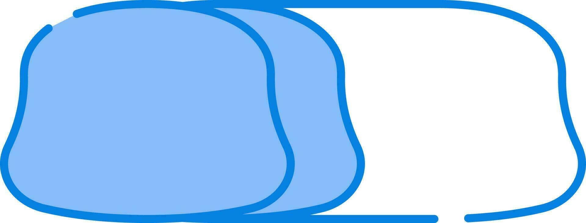 Flat Style Bacon Blue And White Icon. vector