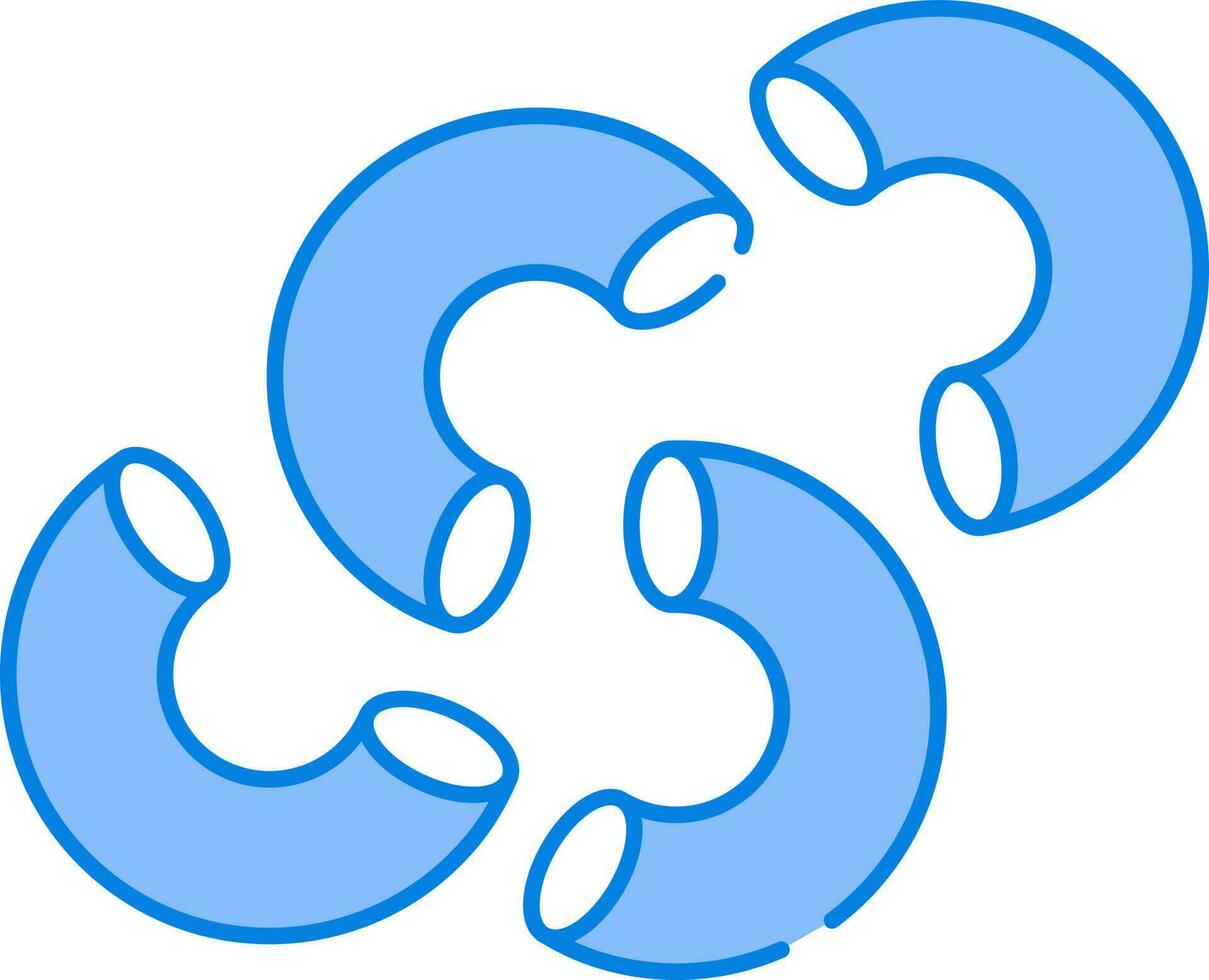 Blue Illustration Of Macaroni Icon Or Symbol. vector