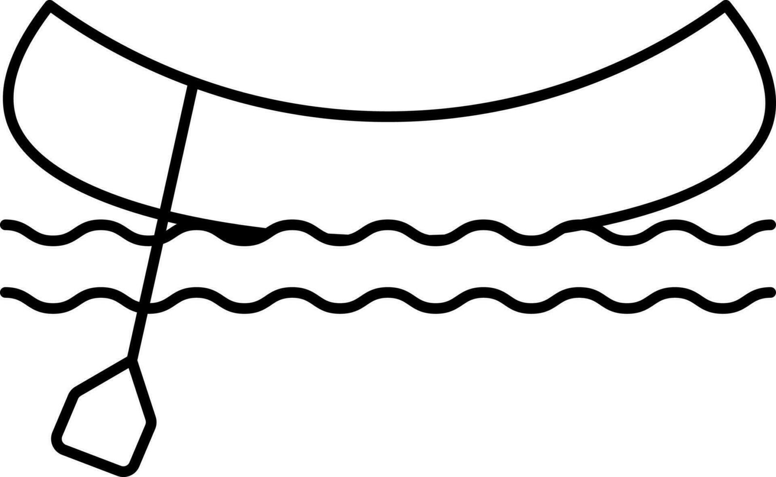Black Illustration Of Canoe Boat Icon. vector