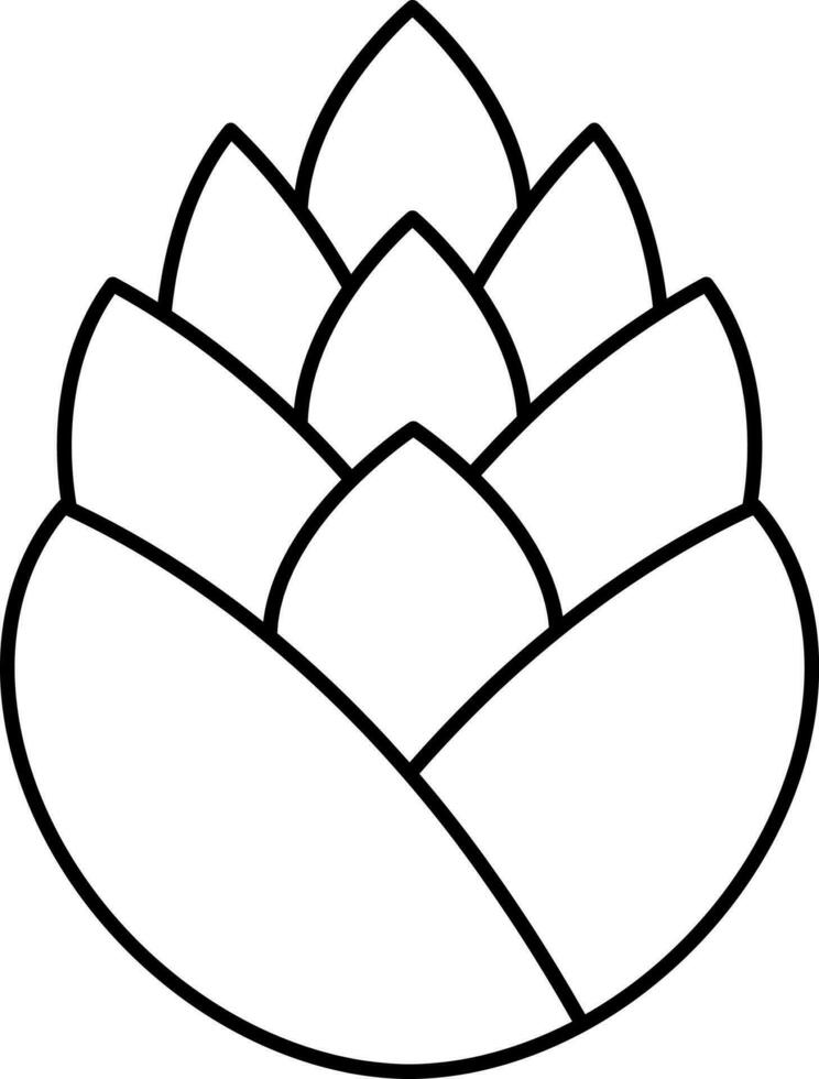 Black Stroke Illustration Of Pine Cone Icon. vector