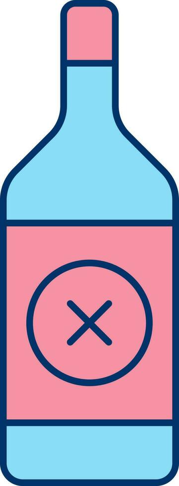 No Drinking Icon In Red And Blue Color. vector