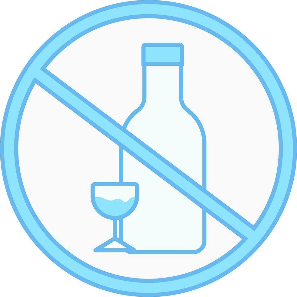 Blue And White No Drink Icon Or Symbol. vector