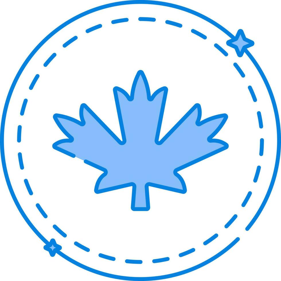 Isolated Maple Coin Icon In Blue And White Color. vector