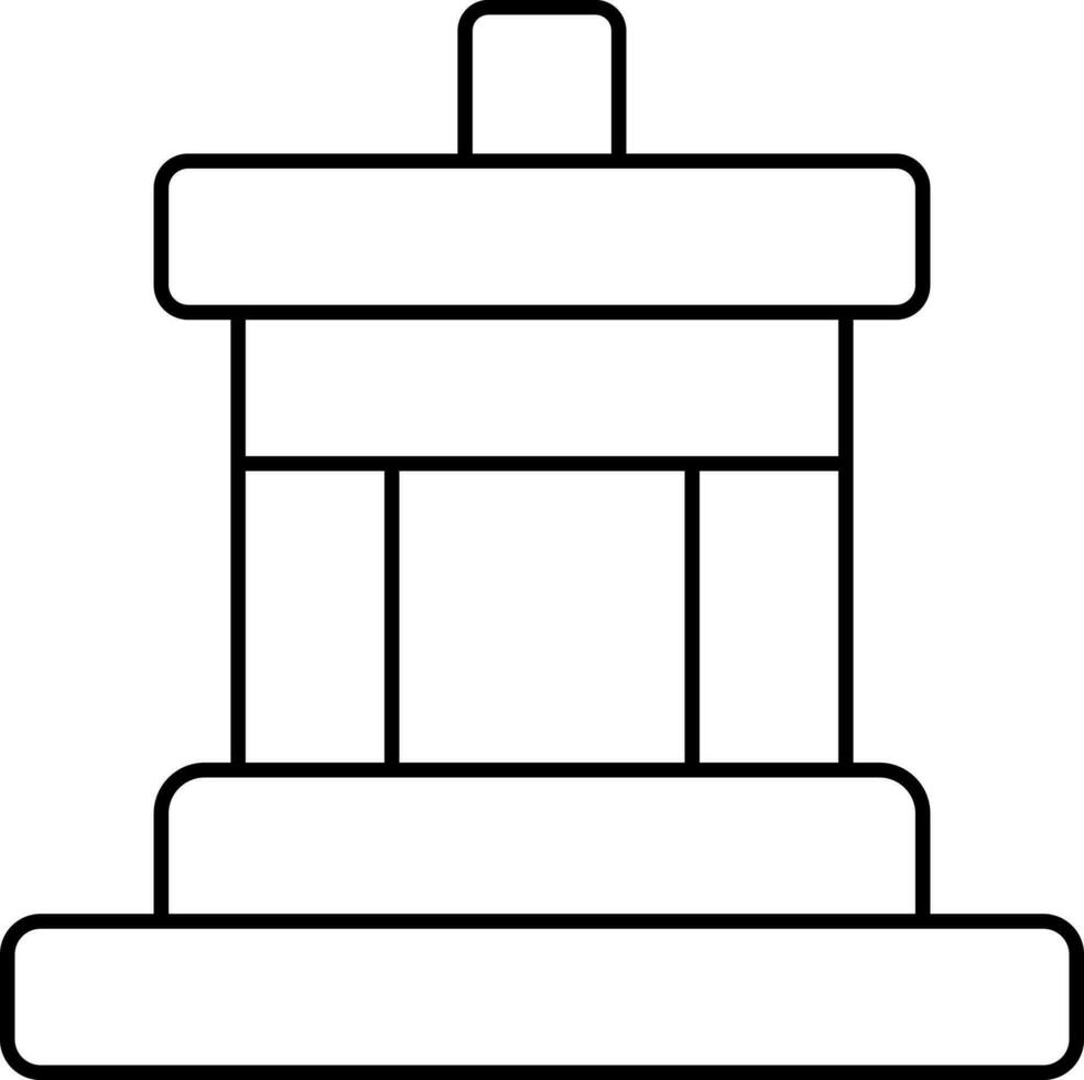 Black Linear Style Inuksuk Icon. vector