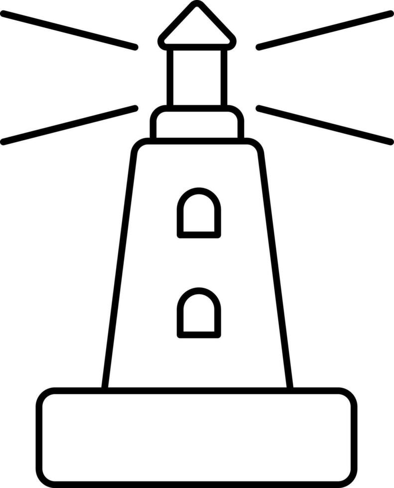 Light House Black Line Art Icon. vector