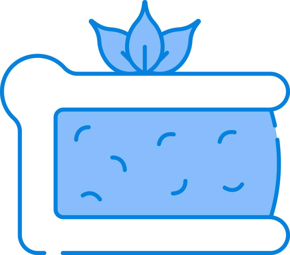 Flat Illustration Of Tourtiere Blue And White Icon. vector