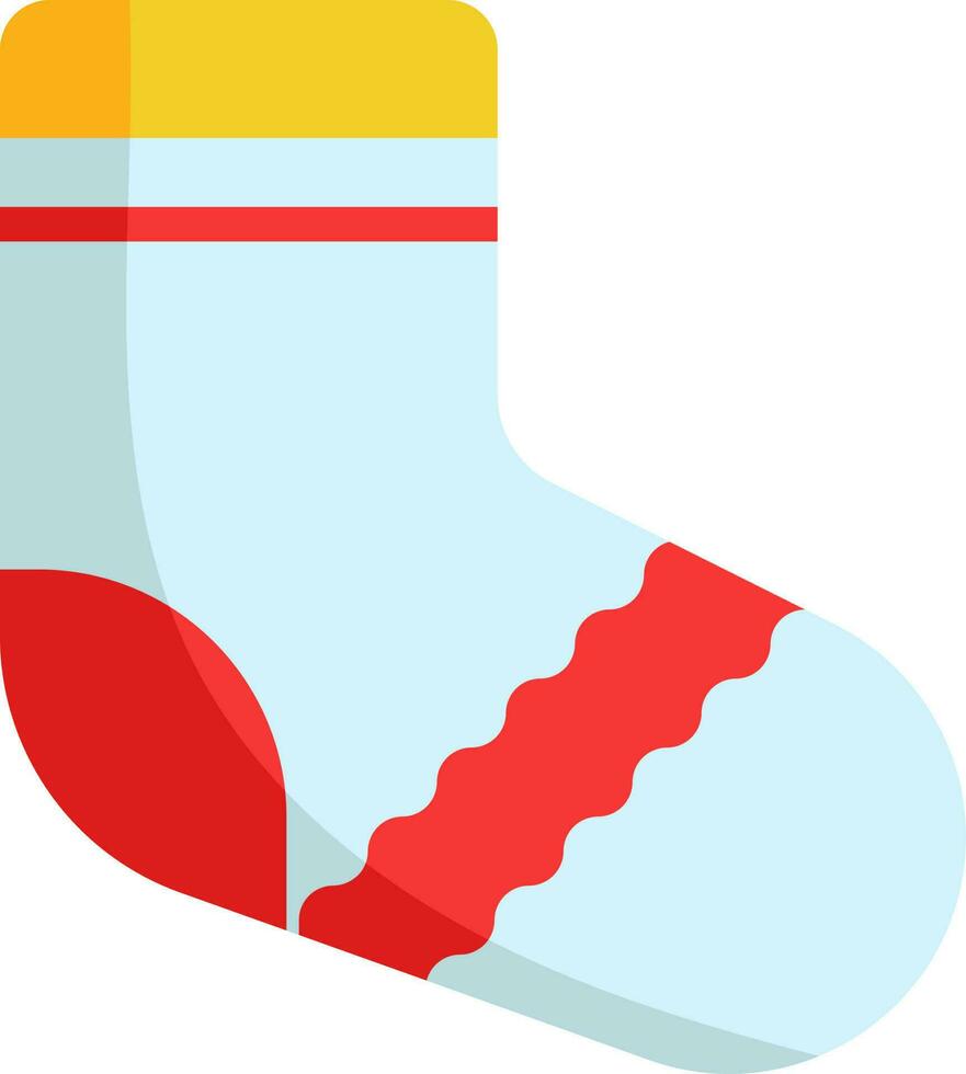 vistoso corto calcetines icono en plano estilo. vector