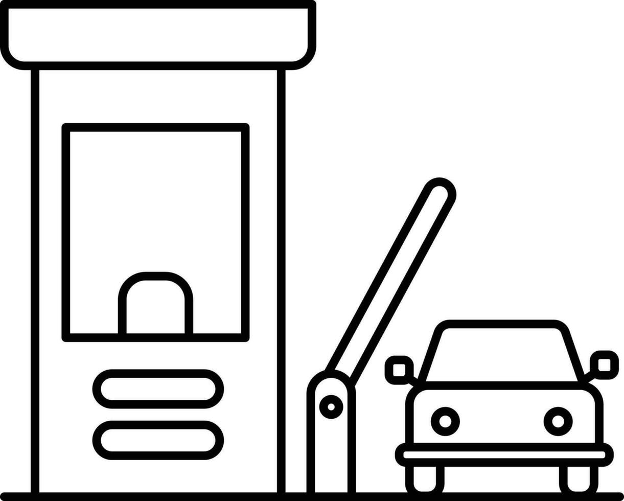 Auto or Car In Check Post Linear Icon. vector
