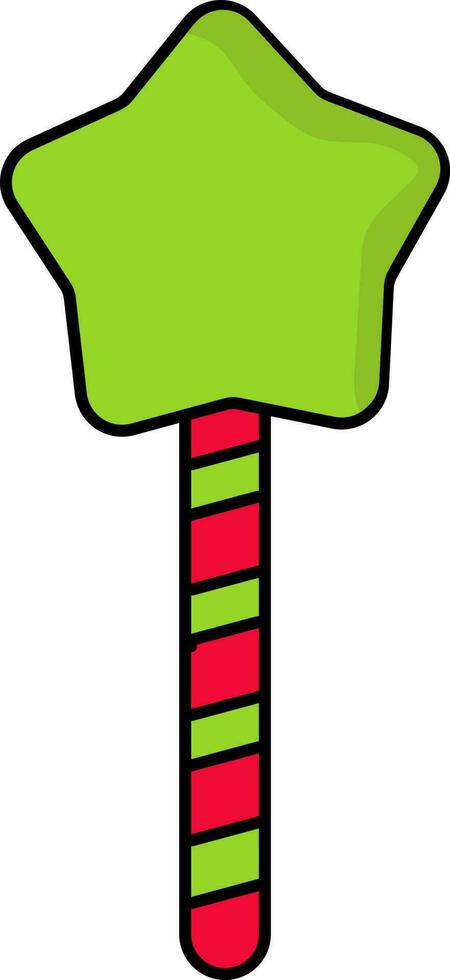 Magic Wand Icon In Green And Red Color. vector