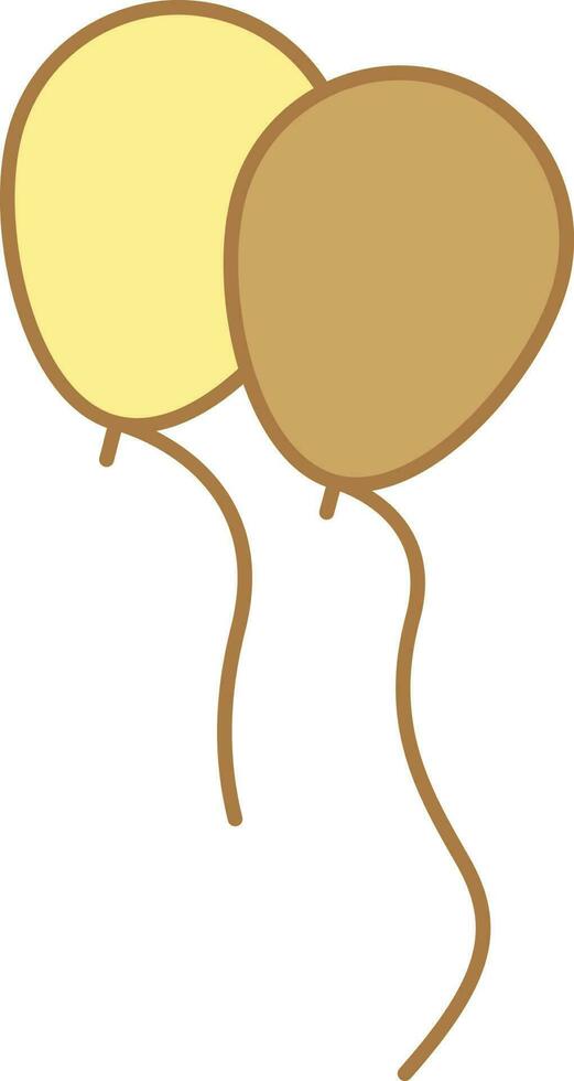 Fly Balloons Yellow And Brown Icon. vector