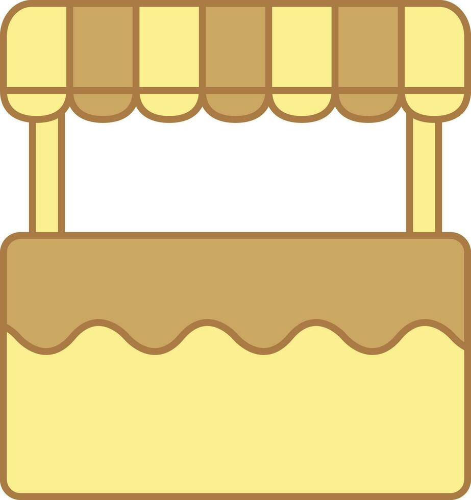 Food Cart Flat Icon In Yellow And Brown Color. vector