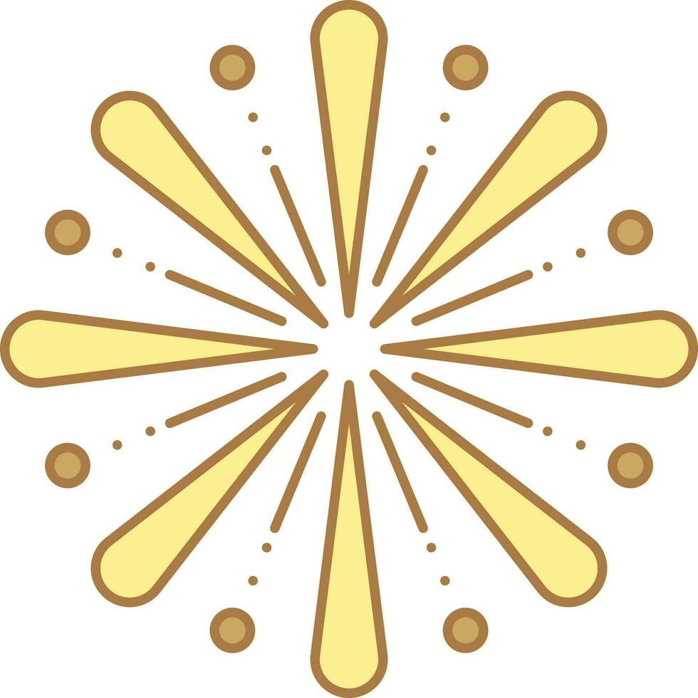 Yellow Fireworks Star Icon In Flat Style. vector